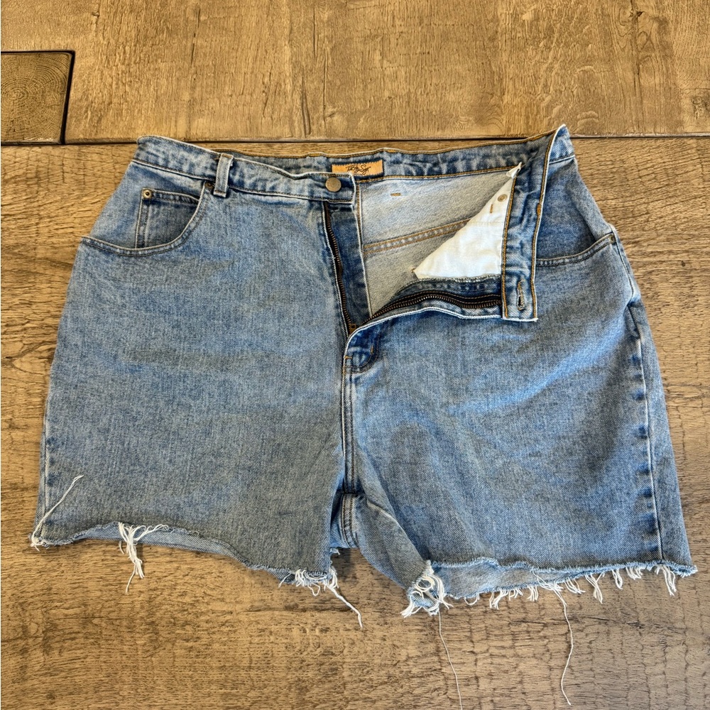 Just My Size Denim Co Apple Patch Cutoff Shorts Vintage Cottagecore Denim - Picture 4 of 10